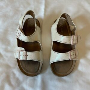 Cat & Jack Cream and Pink Sandals with Adjustable Straps